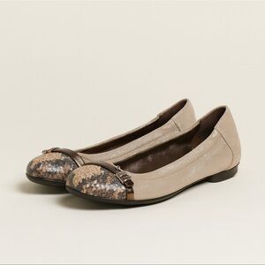 AGL - Attilio Giusti Leombruni Made in Italy Snakeskin Cap Ballet Flats
